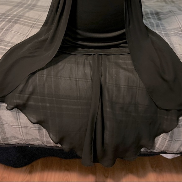 Arden B dress. Black, high-low fitted cocktail dress - Picture 3 of 6